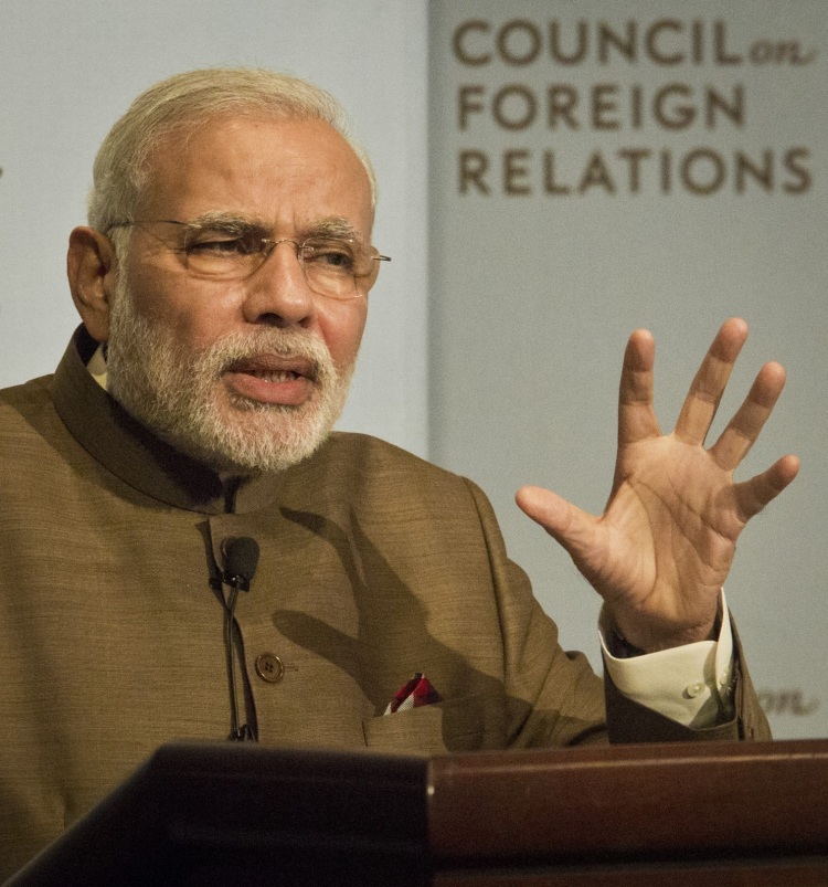 India’s Prime Minister Narendra Modi speaks during a keynote speech at the Council on Foreign Relations, Monday, Sept. 29, 2014 in New York. (Bebeto Matthews/Associated Press)